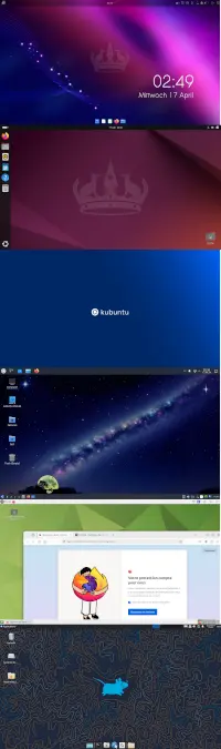 Desktops available under Ubuntu 24.04